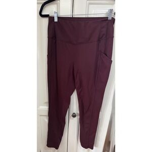 32‎ Degrees Cool Burgundy Red Pocket Leggings M/M Athleisure Workout